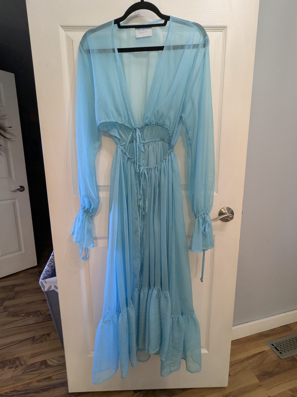 Sheer Aqua Blue Women’s Swim Coverup Dress